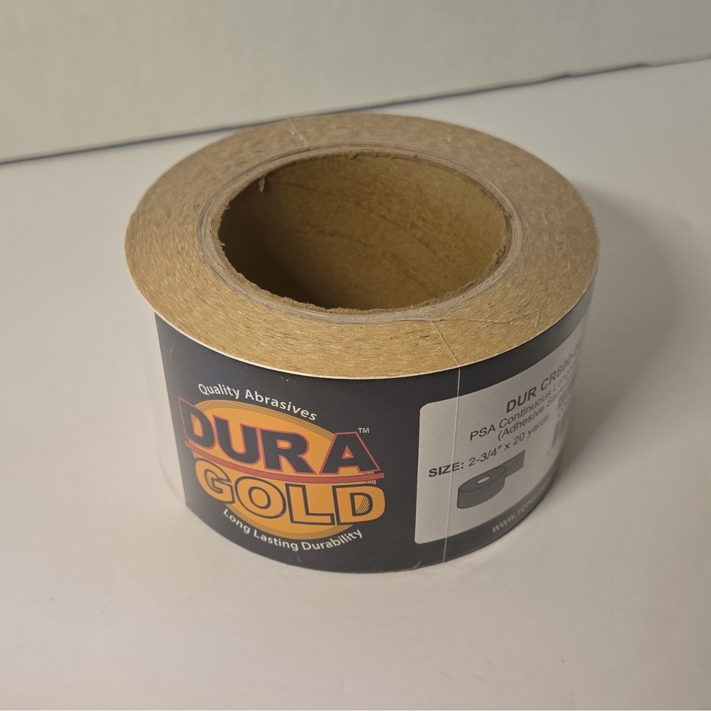 Dura-Gold 800 Grit Gold Longboard Sandpaper Roll 2-3/4" x 20yds DUR CR800-20